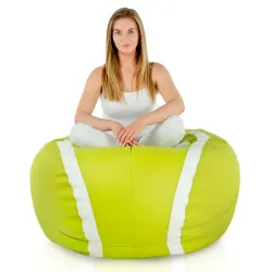 Babzsákfotel lime zöld Tennis Ülőbútor - Műbőr – nézet 4