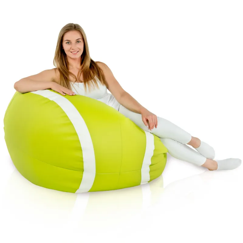 Babzsákfotel lime zöld Tennis Ülőbútor - Műbőr – nézet 5