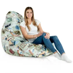 Csepp alakú Babzsákfotel Babzsák XXL Drop - Prémium Mintás Szövet – nézet 59