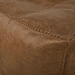 Négyszögletes kockás puff varrással - Prémium Valódi Bőr – nézet 3
