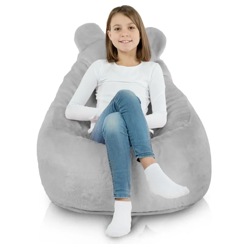 Gyerek Babzsákfotel Babzsák Teddy - Yeti Műszőrme – nézet 3