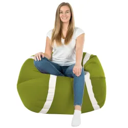 Babzsákfotel zöld Tennis Ülőbútor - Puha Bársony – nézet 3