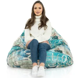 Padló Babzsákfotel Babzsák XL Bermuda - Prémium Mintás Szövet – nézet 70