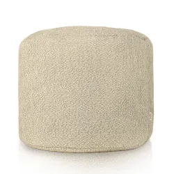 Bežová pufa cilindro boucle, elegáns és praktikus kiegészítő a nappaliba