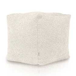 Négyzet alakú puff Kocka - Bouclé (Báránybőr hatású) – nézet 3