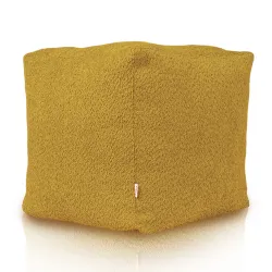 Négyzet alakú puff Kocka - Bouclé (Báránybőr hatású) – nézet 3