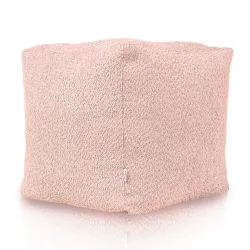 Négyzet alakú puff Kocka - Bouclé (Báránybőr hatású) – nézet 3