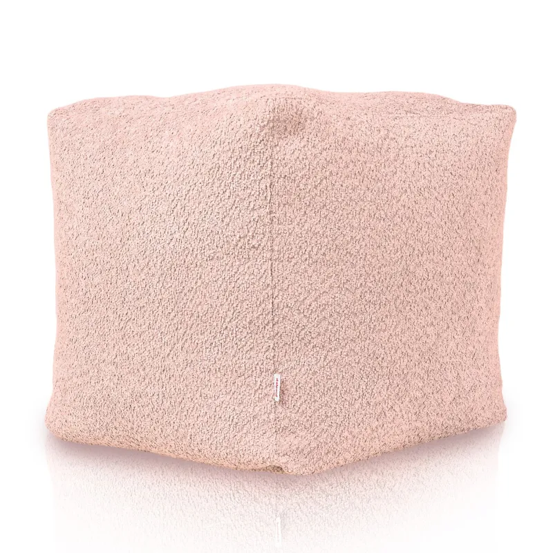Négyzet alakú puff Kocka - Bouclé (Báránybőr hatású) – nézet 3