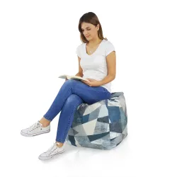 Négyzet alakú puff Kocka - Prémium Mintás Szövet – nézet 6