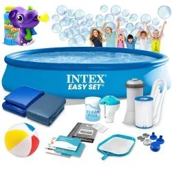 INTEX 28158 Felfújható Medence 457 x 84 cm 15-az-1-ben + Buborékgép INGYEN