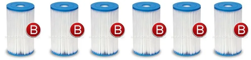 6 x Filtr do pompy komplet Typ B INTEX 29005