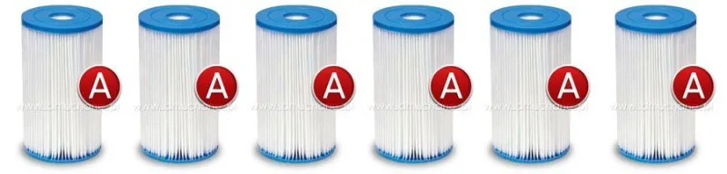 6 x Filtr do pompy komplet Typ A INTEX 29000