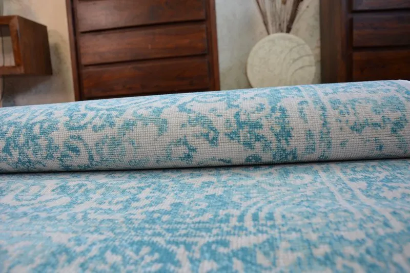 Dywan Vintage 22208/054 turkus / krem rozeta klasyczny