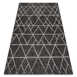 SZŐNYEG KÖTÉL SIZÁL FLOORLUX black / silver HÁROMSZÖGEK
