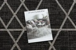 SZŐNYEG KÖTÉL SIZÁL FLOORLUX 20508 black / silver HÁROMSZÖGEK