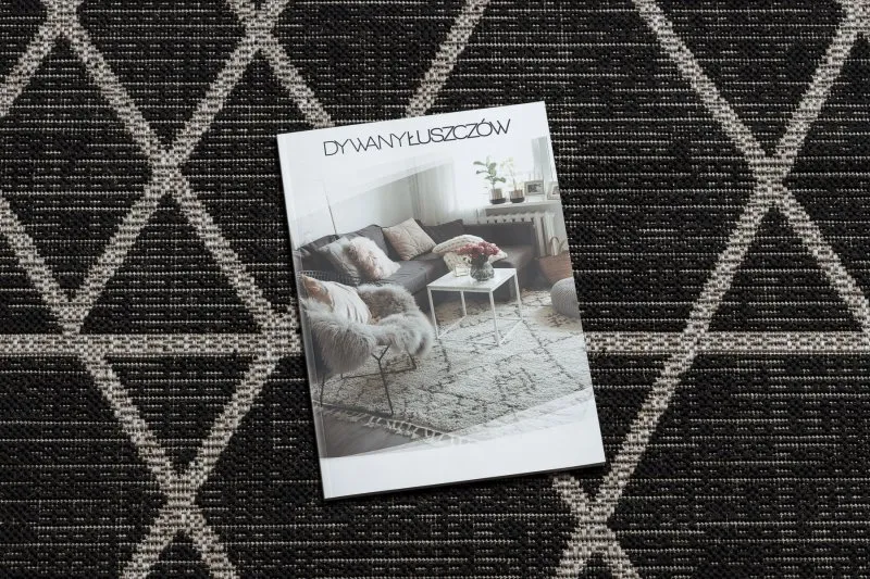 SZŐNYEG KÖTÉL SIZÁL FLOORLUX 20508 black / silver HÁROMSZÖGEK
