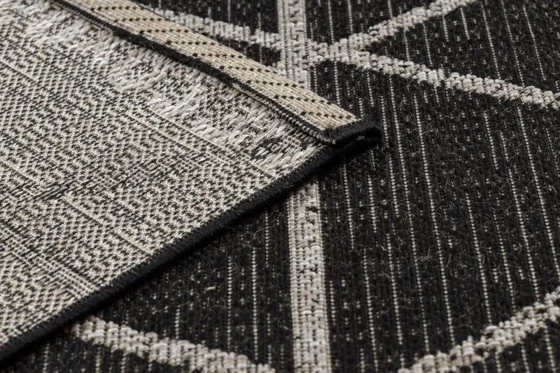 SZŐNYEG KÖTÉL SIZÁL FLOORLUX 20508 black / silver HÁROMSZÖGEK