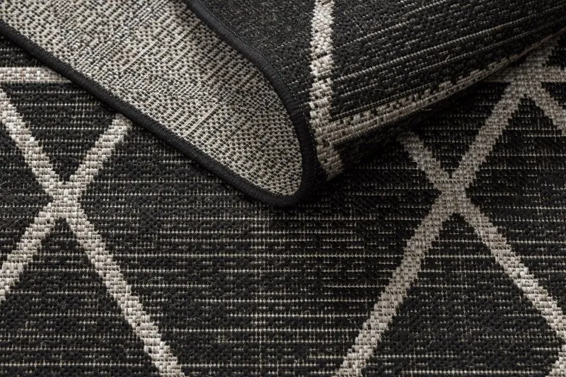 SZŐNYEG KÖTÉL SIZÁL FLOORLUX 20508 black / silver HÁROMSZÖGEK