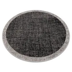 SZŐNYEG KÖTÉLSZERŰ SIZAL FLOORLUX KÖR 20401 Keret fekete / ezüst