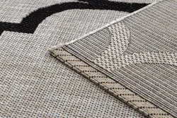 DYWAN SZNURKOWY SIZAL FLOORLUX 20608 , koniczyna marokańska, trellis  srebrny / czarny