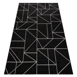 SZŐNYEG KÖTÉLSZÁLÚ SIZAL FLOORLUX 20605 fekete / ezüst HÁROMSZÖGEK, GEOMETRIKUS