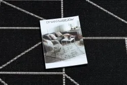 SZŐNYEG KÖTÉLSZÁLÚ SIZAL FLOORLUX 20605 fekete / ezüst HÁROMSZÖGEK, GEOMETRIKUS