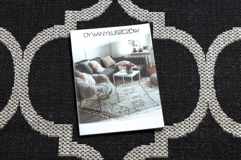 SZŐNYEG KÖTÉLSZÁLÚ SIZAL FLOORLUX 20608 marokkói here, trellis fekete / ezüst