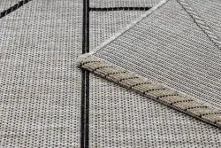 DYWAN SZNURKOWY SIZAL FLOORLUX 20605 srebrny / czarny / beż TRÓJKĄTY, GEOMETRYCZNY