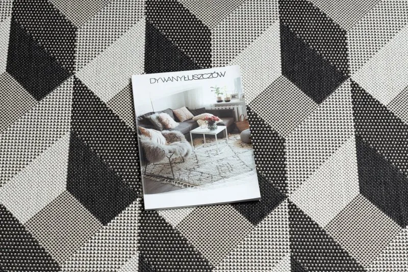 Szőnyeg KÖTÖTT SIZÁL FLAT 48624/690 KOCKÁK 3D