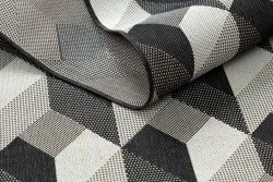 Szőnyeg KÖTÖTT SIZÁL FLAT 48624/690 KOCKÁK 3D