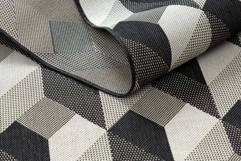 Szőnyeg KÖTÖTT SIZÁL FLAT 48624/690 KOCKÁK 3D