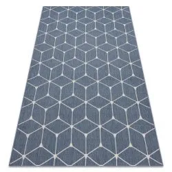Szőnyeg KÖTÉLSZERŰ SISAL FLAT KOCKÁK 3D kék