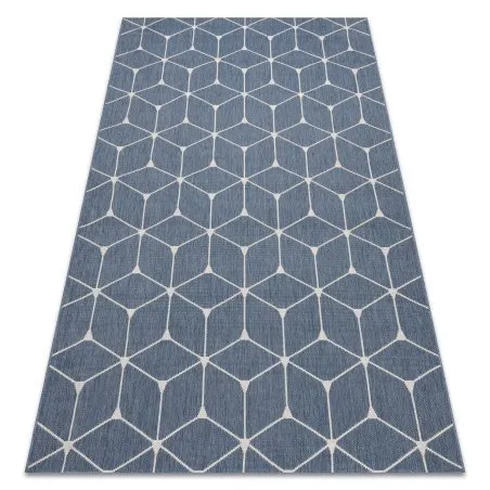 Szőnyeg KÖTÉLSZERŰ SISAL FLAT 48721/591 KOCKÁK 3D kék