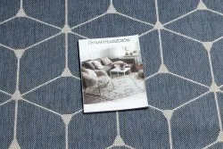 Szőnyeg KÖTÉLSZERŰ SISAL FLAT 48721/591 KOCKÁK 3D kék