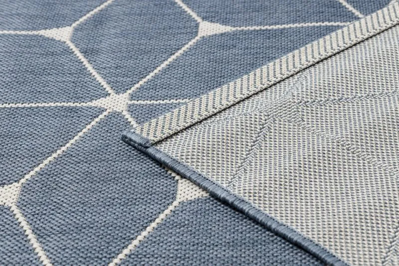 Szőnyeg KÖTÉLSZERŰ SISAL FLAT 48721/591 KOCKÁK 3D kék