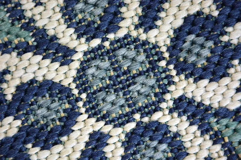 Szőnyeg SZNURKOWY SIZAL COLOR 19246/699 Virágok Kék