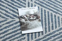 Szőnyeg Köteles SIZAL COLOR 47176360 Vonalak, háromszögek, cikkcakk bézs / kék