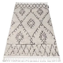 Dywan BERBER FEZ G0535 krem / brąz Frędzle berberyjski marokański shaggy
