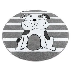 Szőnyeg PETIT PUPPY PIESEK SZCZENIAK kör szürke