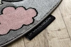 PETIT UNICORN egyszarvú kerek szőnyeg szürke