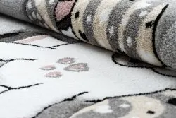 PETIT UNICORN egyszarvú kerek szőnyeg szürke