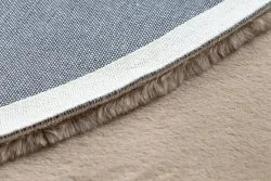 BUNNY szőnyeg kör taupe bézs NYÚLSZŐR IMITÁCIÓ