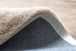 BUNNY szőnyeg kör taupe bézs NYÚLSZŐR IMITÁCIÓ