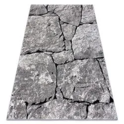 Modern szőnyeg COZY 8985 Brick Járólap, kő - Strukturált, két szintű szálak szürke