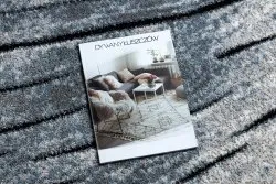 Dywan nowoczesny COZY 8874 Timber, Drzewo, drewno - Strukturalny, dwa poziomy runa szary / niebieski