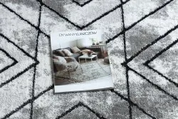 Dywan nowoczesny COZY Tico, geometryczny - Strukturalny, dwa poziomy runa szary