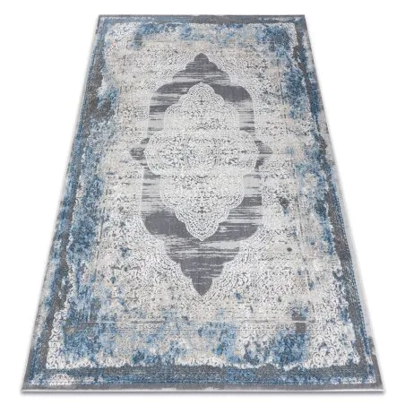 Dywan NOBLE nowoczesny  9479 63 Ornament vintage przecierany - Strukturalny, dwa poziomy runa krem / niebieski