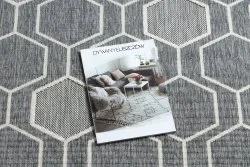 Szőnyeg SPRING 20404332 Hexagon kötött, hurkos - szürke