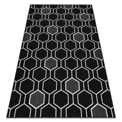 Szőnyeg SPRING 20404993 Hexagon kötött, hurkos - fekete