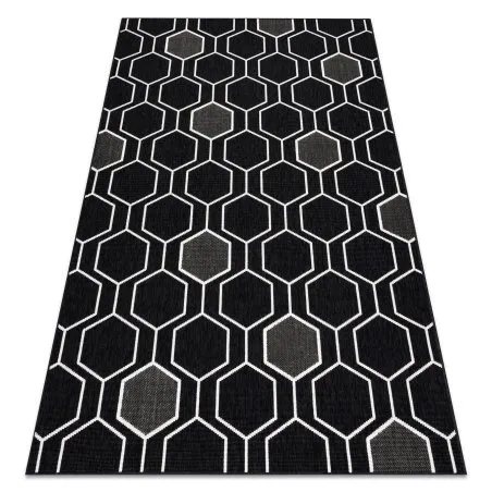 Szőnyeg SPRING 20404993 Hexagon kötött, hurkos - fekete